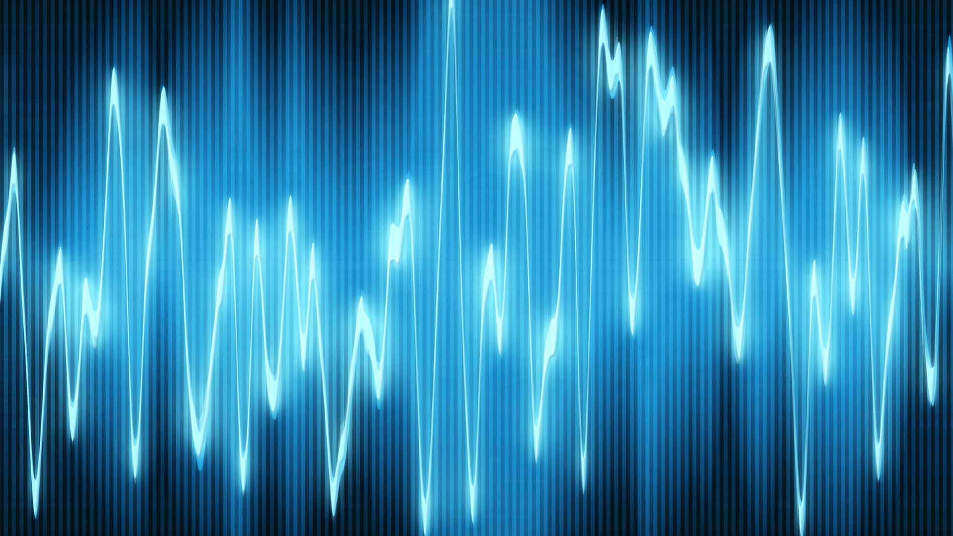 Blue soundwaves