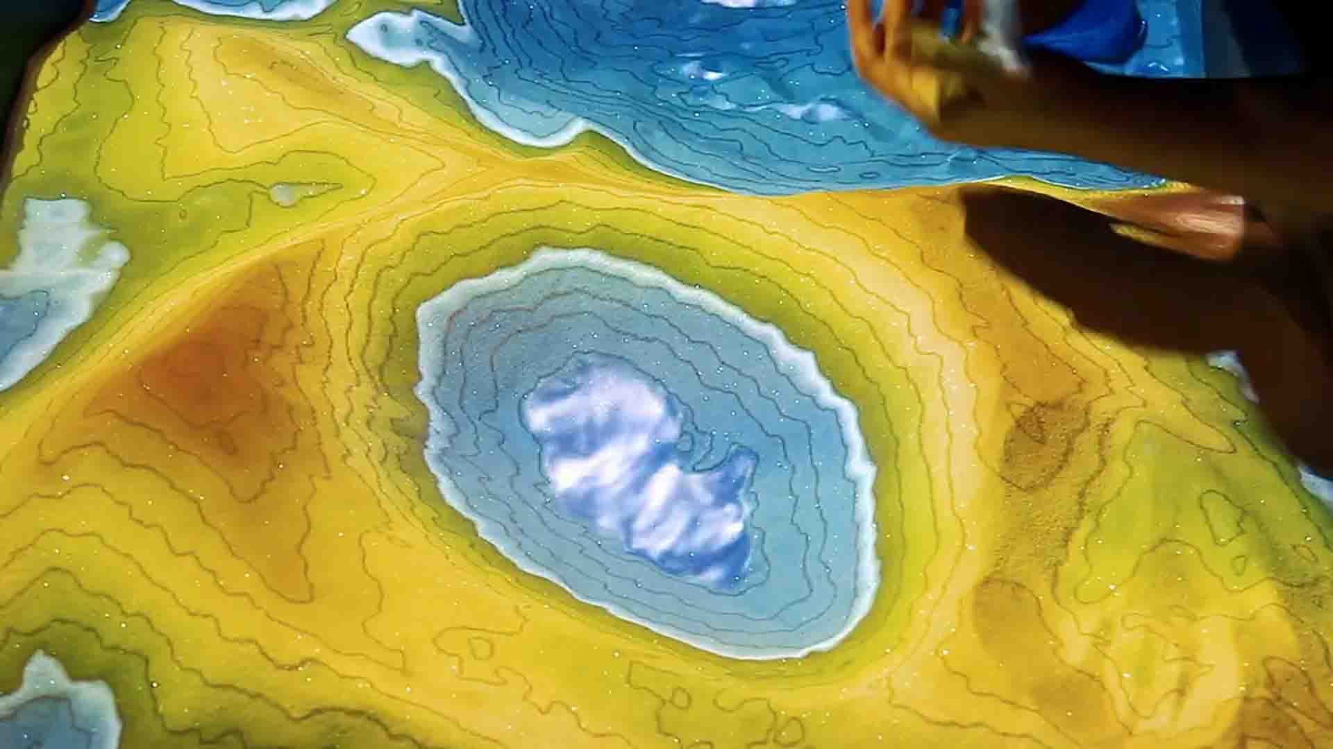 Yellow sand in a waterstream