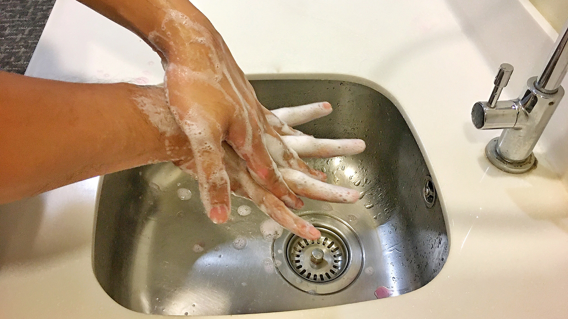Handwashing at a sink