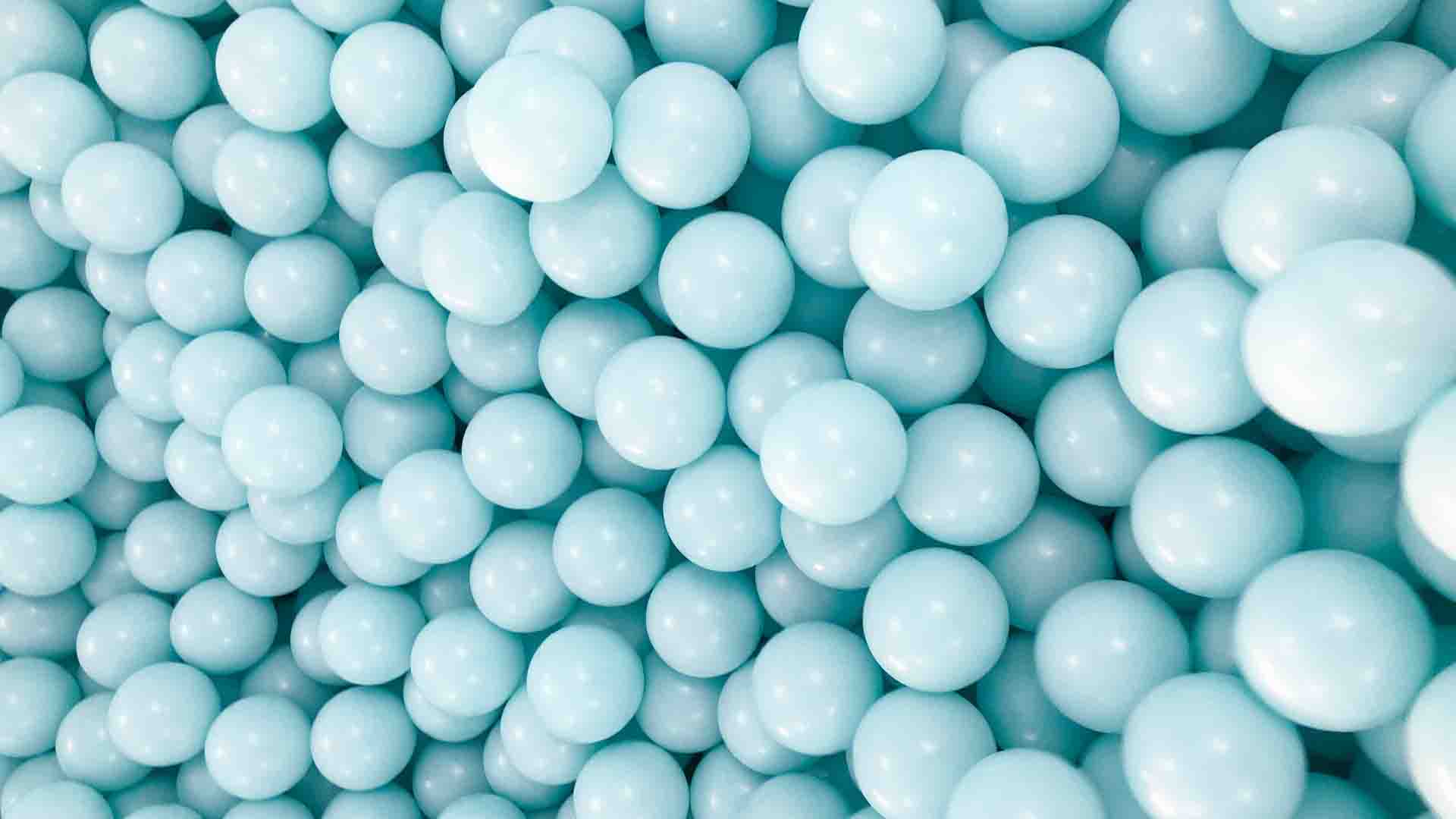 Blue bouncy balls