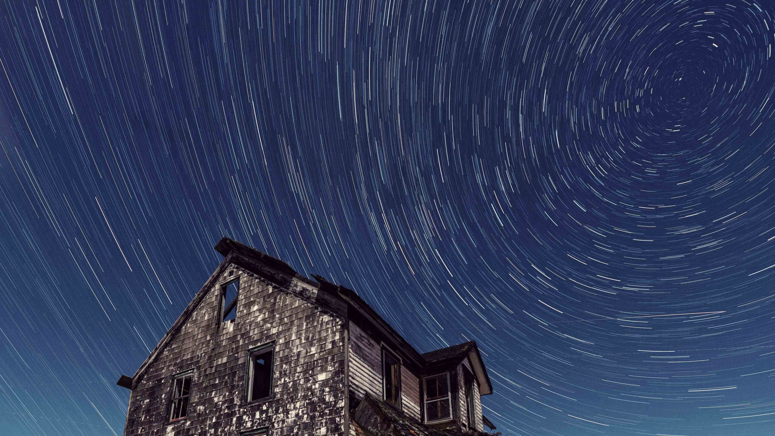 House with stars in the sky