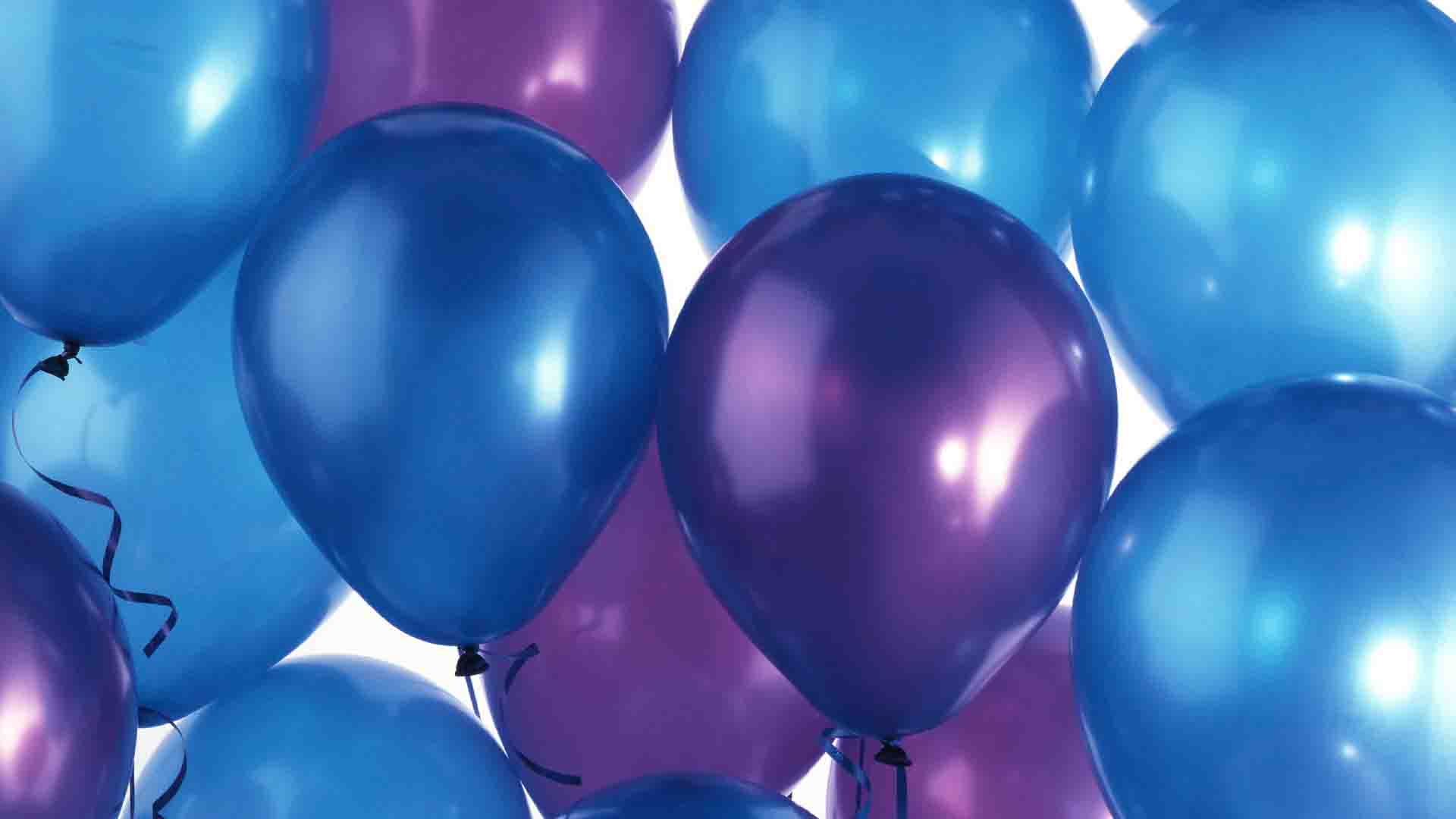 Purple and blue balloons