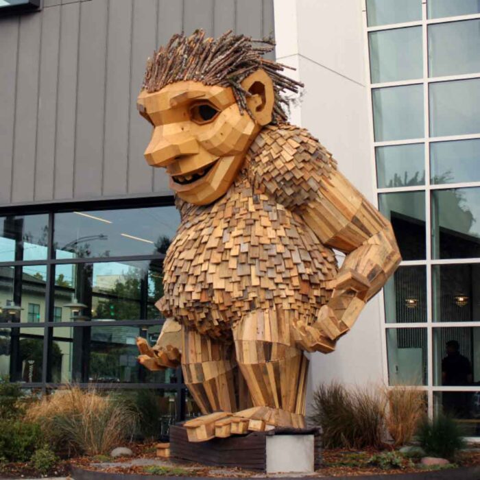 Thomas Dambo's Troll sculpture outside of the National Nordic Museum