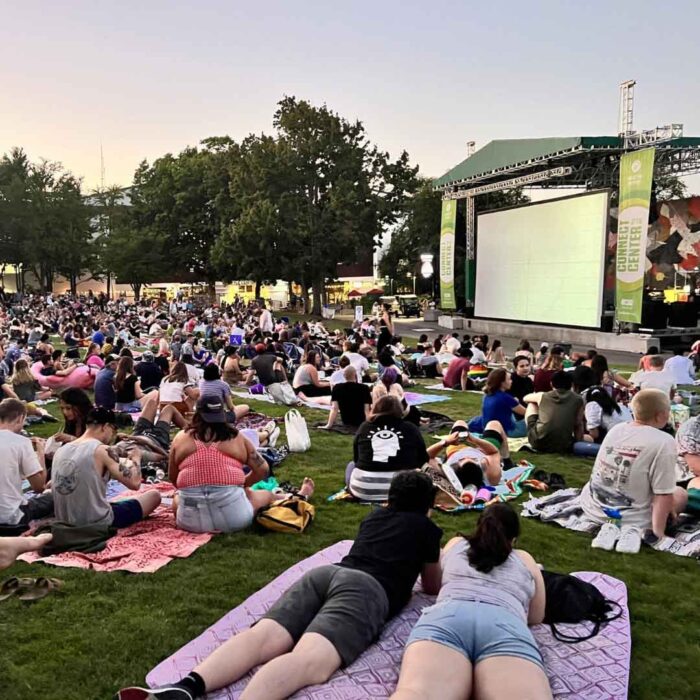 Crowds at Mural Park for Movies at the Mural