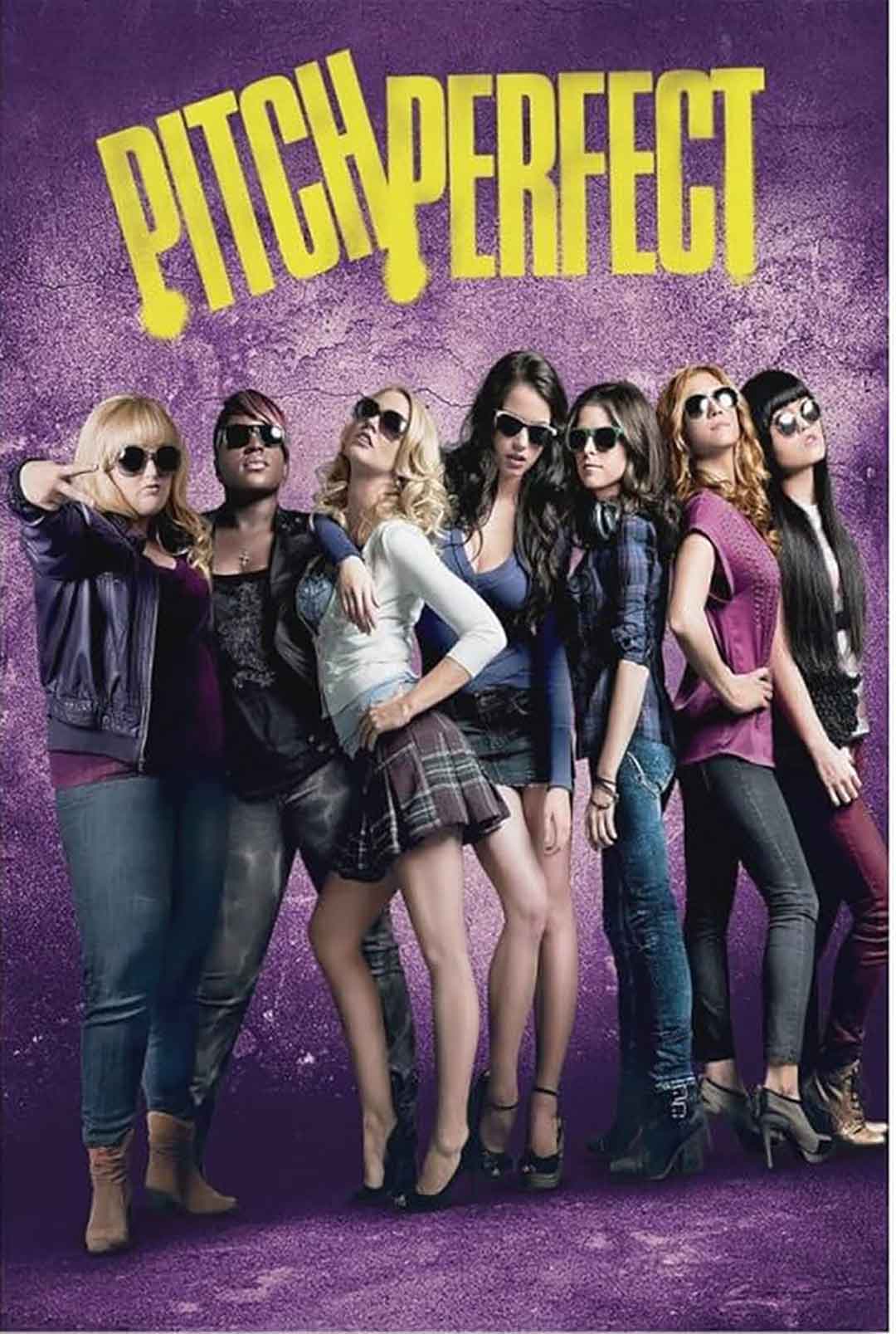 Women wearing sunglasses on Pitch Perfect movie poster