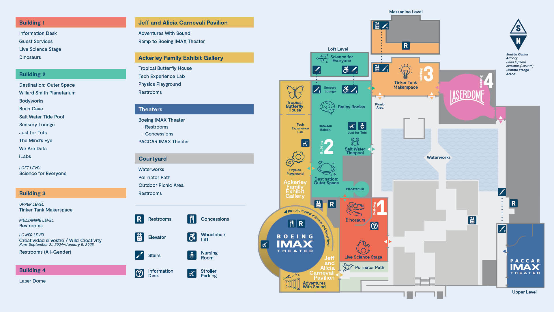 Pacific Science Center campus map