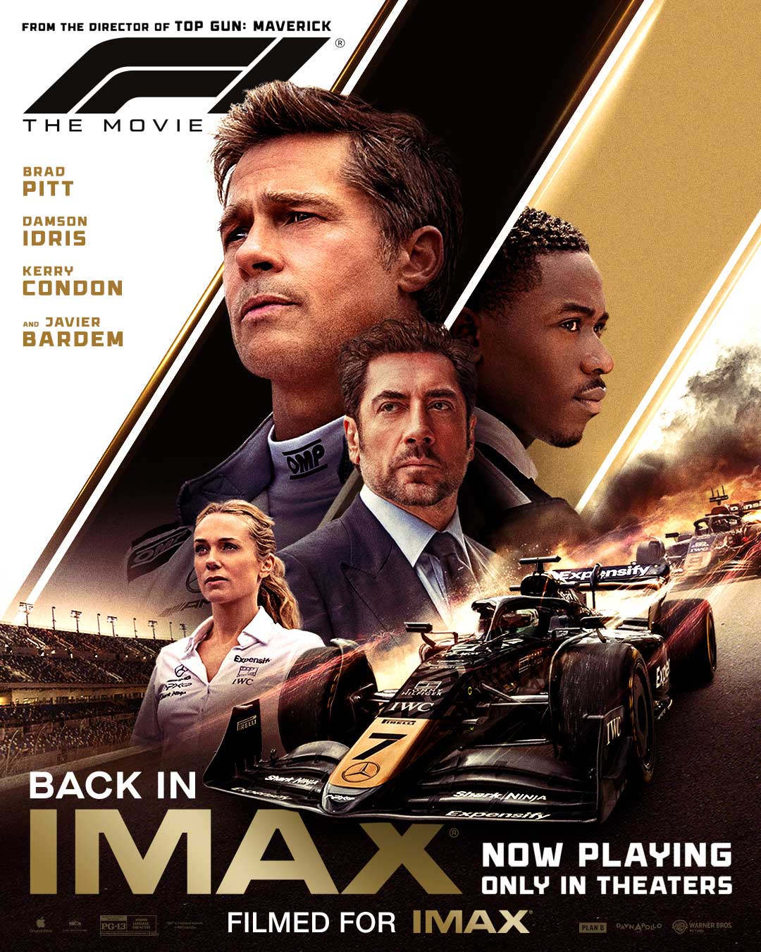 Brad Pitt, Damson Idris, Kerry Condon, and Javier Bardem in F1