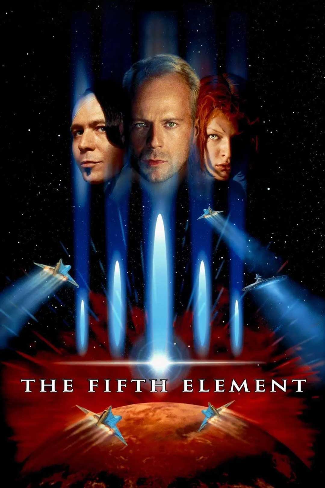 Bruce Willis, Gary Oldman, and Milla Jovovich in The Fifth Element