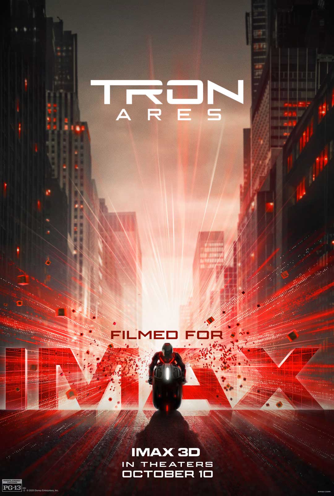Motorcyclist on the poster for Tron: Ares