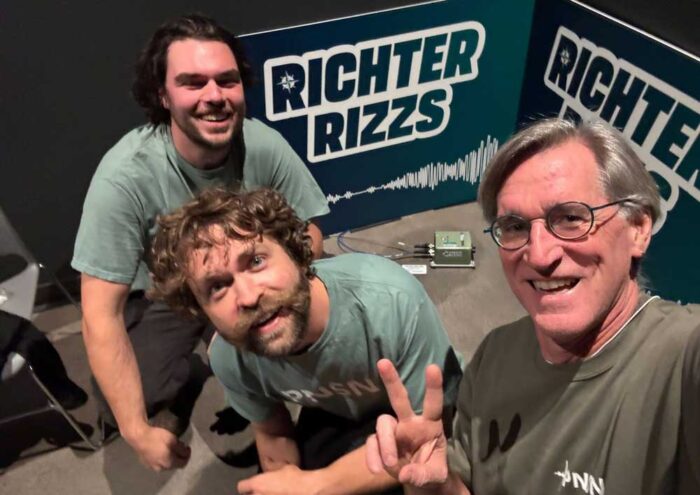 PNSN staff in the lower tunnels near 3rd base at station RIZZS, named after longtime broadcaster Rick Rizzs.