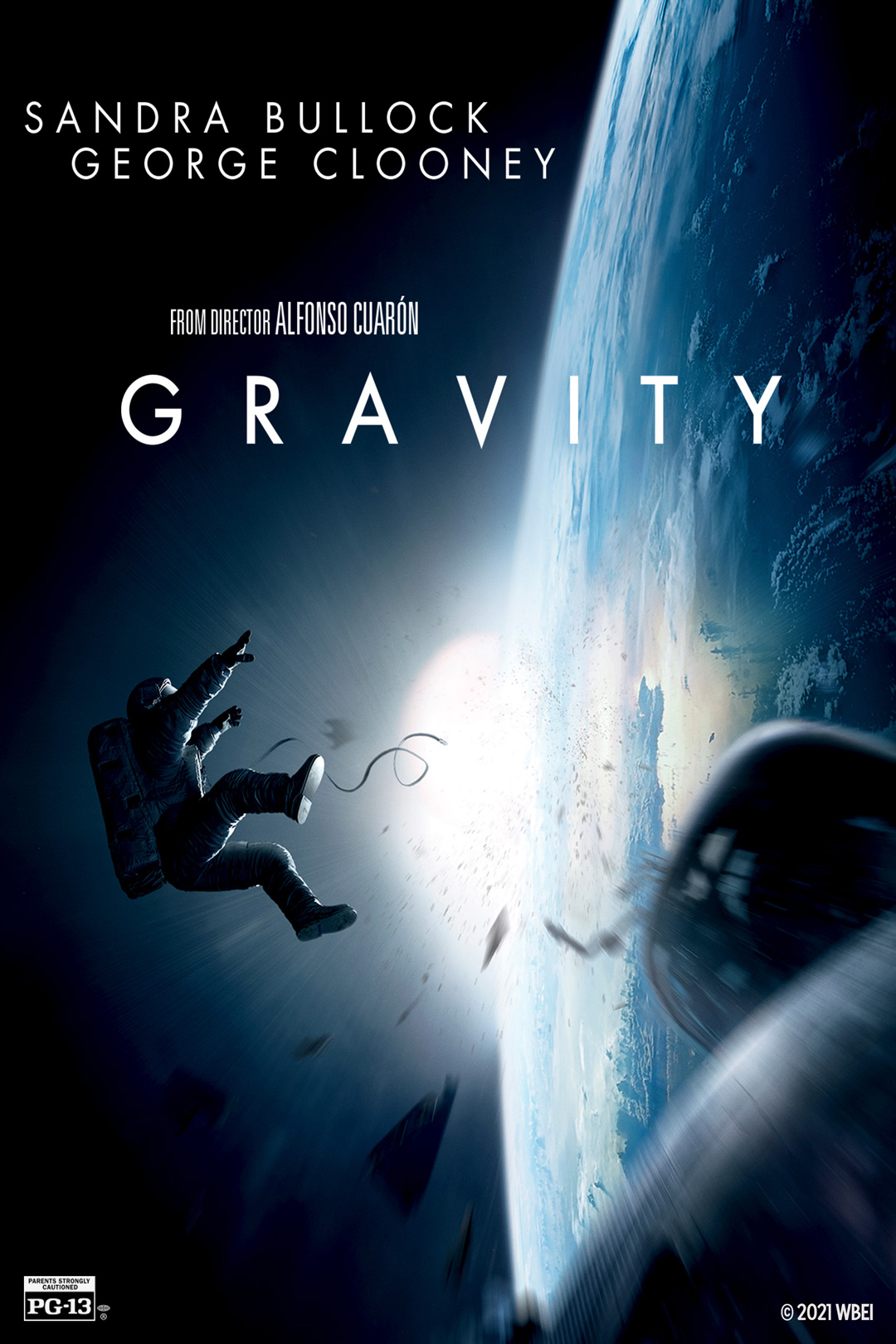 Astronauts in space on the Gravity poster