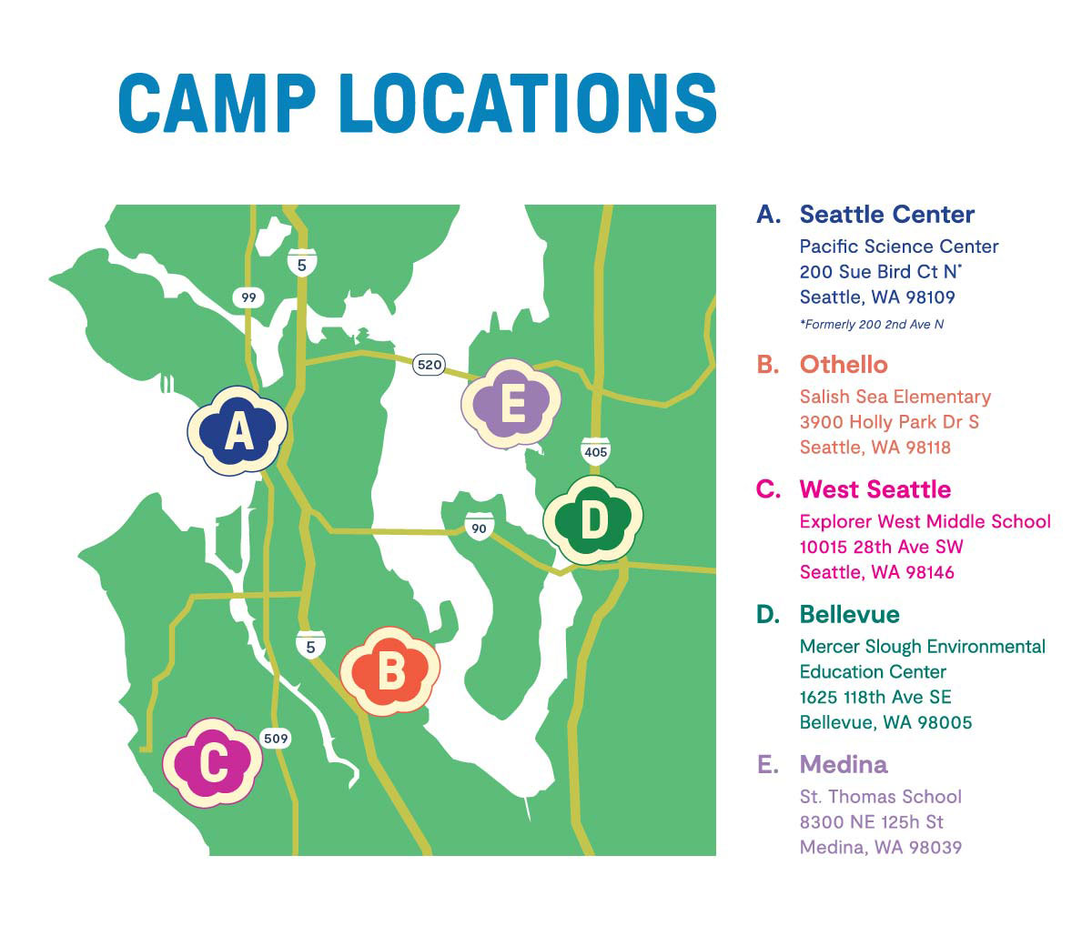 Camp Locations Map