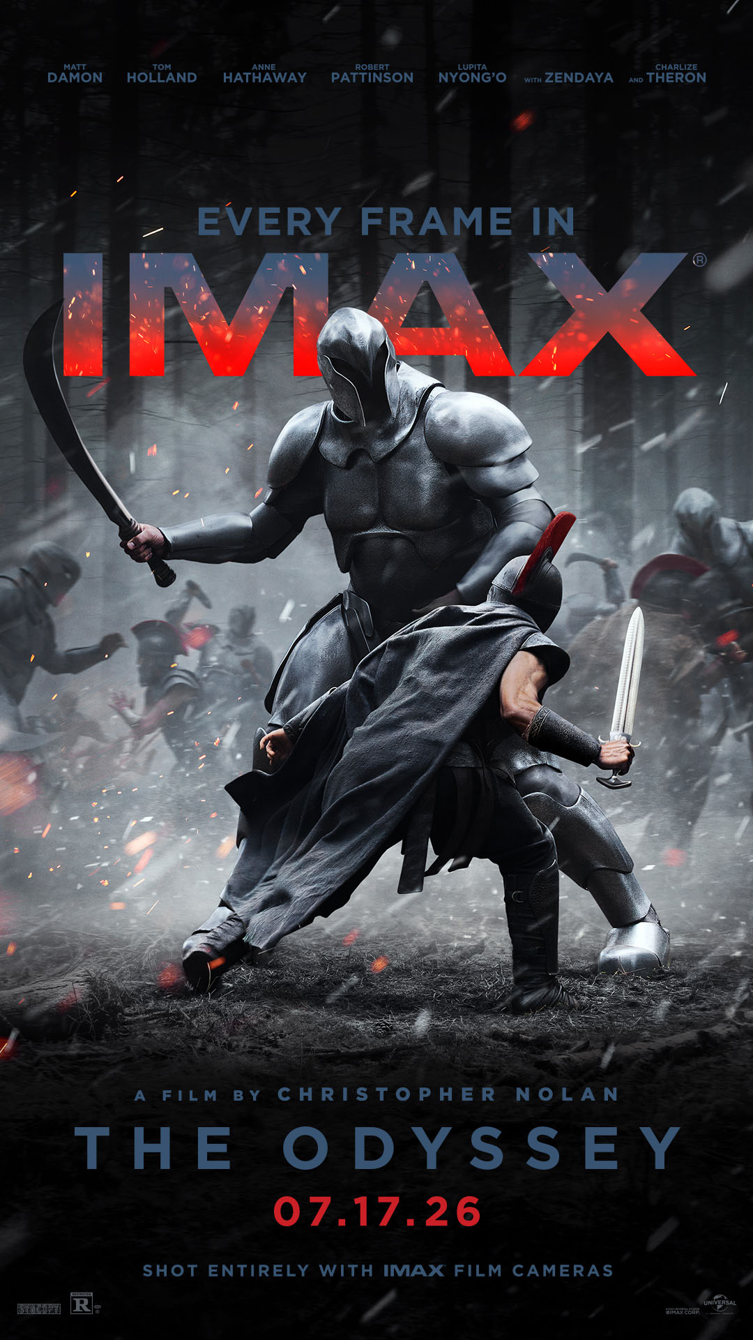 Matt Damon facing soldiers on The Odyssey poster