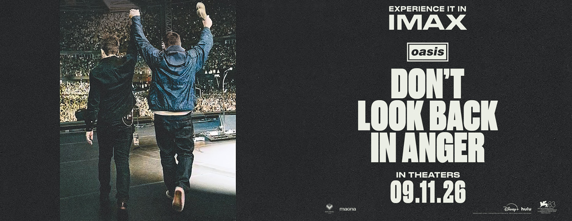 Liam and Noel Gallagher on the poster for Oasis: Don't Look Back in Anger