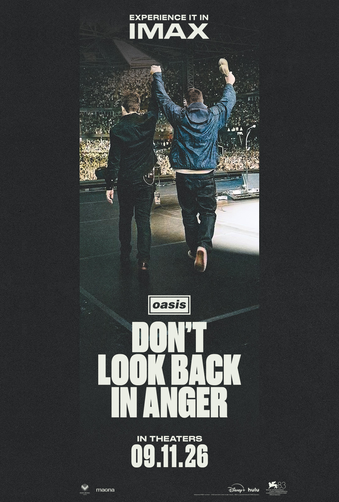 Liam and Noel Gallagher on the poster for Oasis: Don't Look Back in Anger